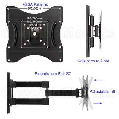 Cheetah Mounts Swivel Articulating Arm TV Wall Mount (23" - 32" Screens)