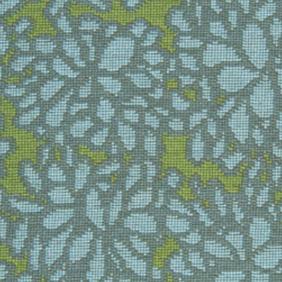 Viewpoint by Merida Meridian Geometric Florals Hydrangea Nikko Blue/Green Modern Rug