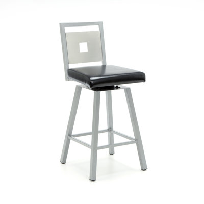 Amisco Jackson 26" Swivel Stool with Stainless Steel Backrest