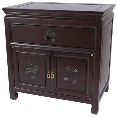 Bedside Cabinet in Dark Rosewood by Oriental Furniture -image