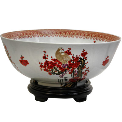 Bowl with Cherry Blossom Design in White