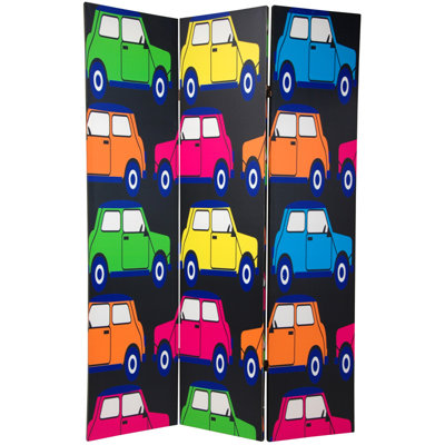 Double Sided Colorful Cars Room Divider