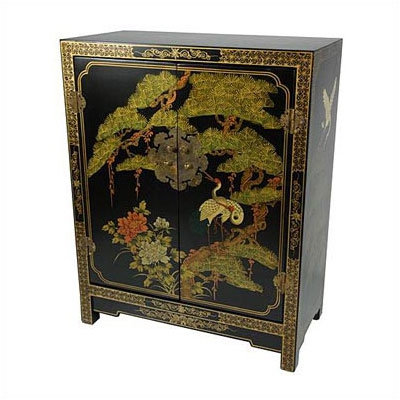 Chinese Black Lacquer Cabinet