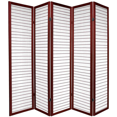 Oriental Furniture Rice Paper Shoji Room Divider in Rosewood