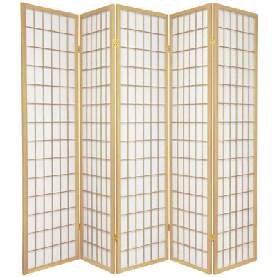 Oriental Furniture Double Sided Window Pane Room Divider in Natural