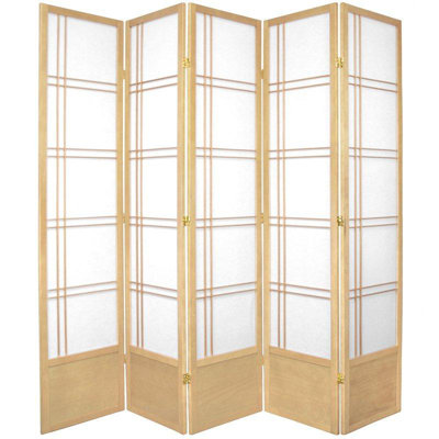 Oriental Furniture 78" Double Cross Design Room Divider in Natural