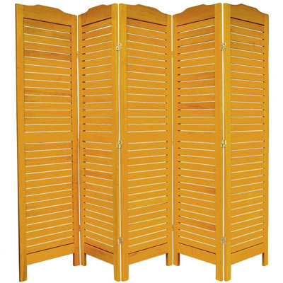 Oriental Furniture 72" Classic Venetian Room Divider in Honey