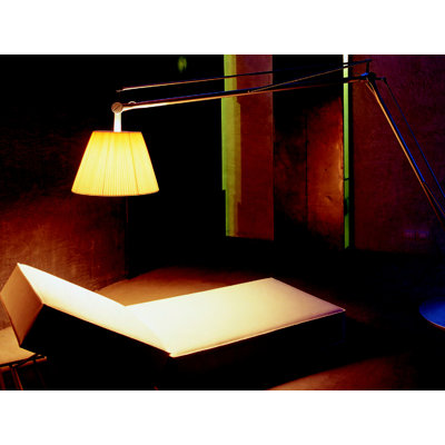 FLOS Super Archimoon Floor Lamp in Fabric / Matte Silver