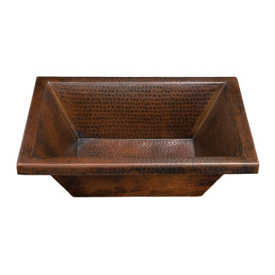 Diego Rectangular Hand Hammered Copper Bathroom Sink