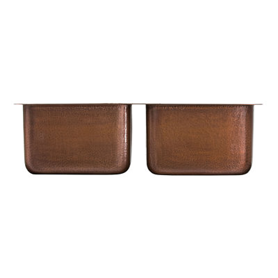Thompson Traders Monterosso Hand Hammered Copper Double Bowl Kitchen Sink