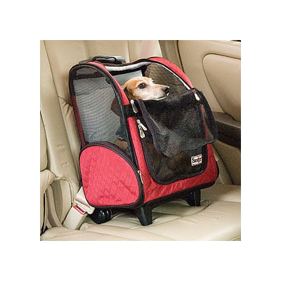 Snoozer Pet Products Wheel Around Travel Pet Carrier in Red