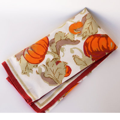 Pumpkin Red Green Tea Towel (Set of 3)