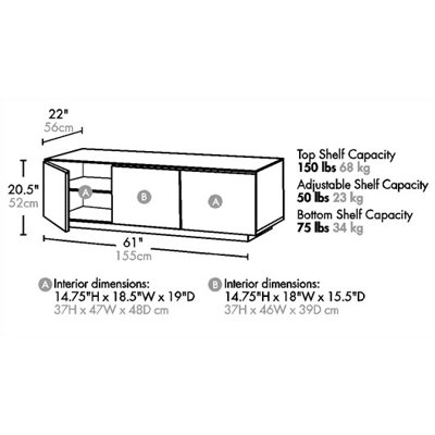 BDI Mirage 61" TV Stand