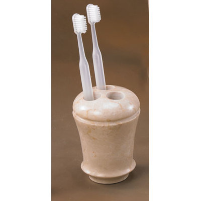 Champagne Marble Fluted Tooth Brush Holder