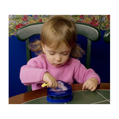 Baby Dipper Bowl, Spoon and Fork Set in Blue
