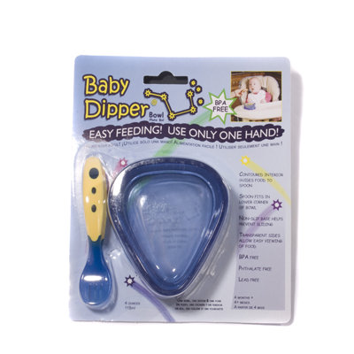 Baby Dipper Bowl, Spoon and Fork Set in Blue