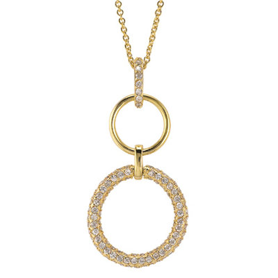 Round Drop Vermeil Plated Sterling Silver Pendant