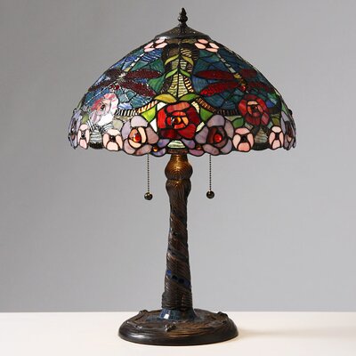 Rose Dragonfly 23" H Table Lamp with Bowl Shade | Wayfair