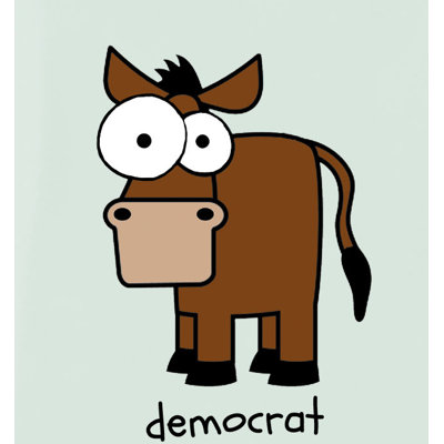 Spunky Stork Donkey Democrat Organic Tee