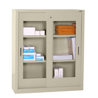 Sandusky Cabinets Storage Cabinets with Sliding Door Clear View