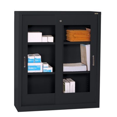 Sandusky Cabinets Storage Cabinets with Sliding Door Clear View