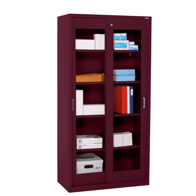 Sandusky Cabinets Clearview Tall Storage Cabinet with Sliding Clear Doors