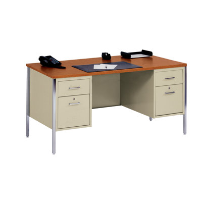Sandusky Cabinets 60" W Double Pedestal Executive Desk with 2 File Drawers
