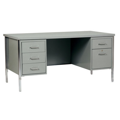 Sandusky Cabinets 60" W Double Pedestal Executive Desk with File Drawer