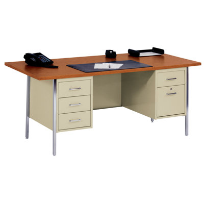 Sandusky Cabinets 72" W Double Pedestal Large Executive Desk with File Drawer