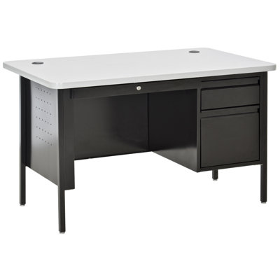 Sandusky Cabinets Steel Teachers Desk with Pierced Side Panels