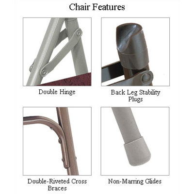 National Public Seating 3200 Series 2-Inch Thick Padded Folding Chair