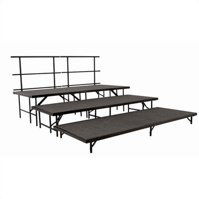 National Public Seating Portable Stage & Seated Riser Package in Hardboard