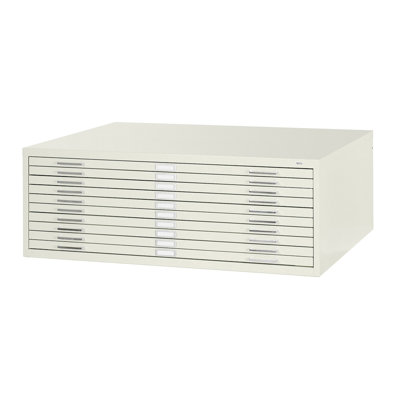 Safco Products Company 42" W Ten-Drawer Steel Flat File with Optional Open Base