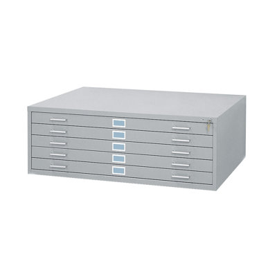 Safco Products Company 42" W Five-Drawer Steel Flat File with Optional Open Base