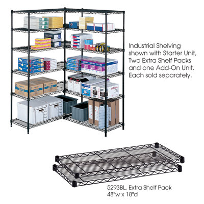 Safco Products Company Industrial Wire Extra Shelves (18" x 48" Shelves)