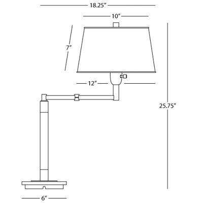 Robert Abbey Wonton Swing Arm Table Lamp with Silver Plate Finish