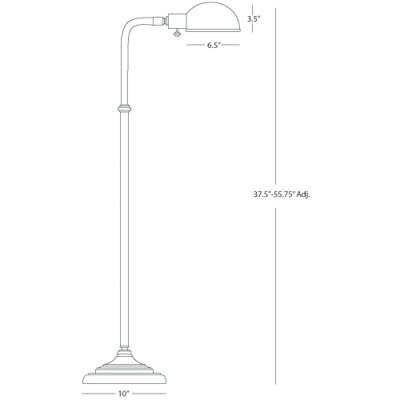 Robert Abbey Kinetic Pharmacy Floor Lamp in Deep Patina Bronze