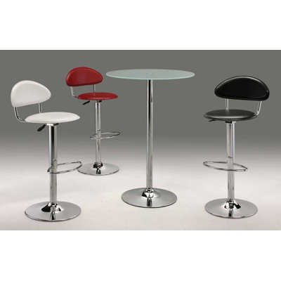 Creative Images International 19.75" - 29.75" Swivel Leather Barstool with Gas Lift