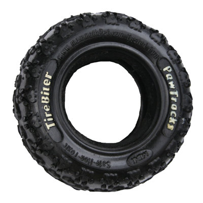 Mammoth Pet Products Tire Biter Paw Track Dog Toy in Black