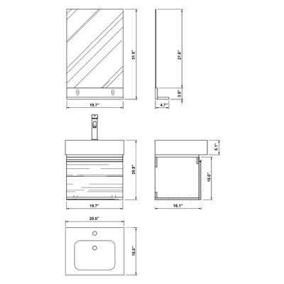 Bellaterra Home Mason Bathroom Mirror in Espresso