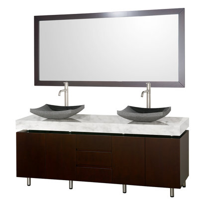 Wyndham Collection Malibu 72" Double Bathroom Vanity Set