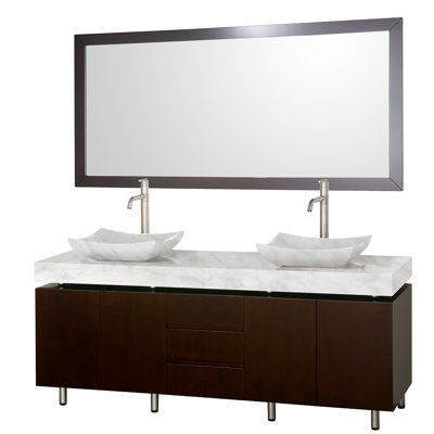 Wyndham Collection Malibu 72" Double Bathroom Vanity Set