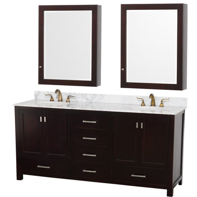 Wyndham Collection Abingdon 72" Double Bathroom Vanity Set