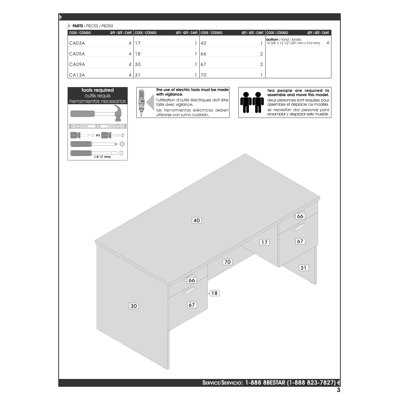 Bestar Hampton Executive Desk