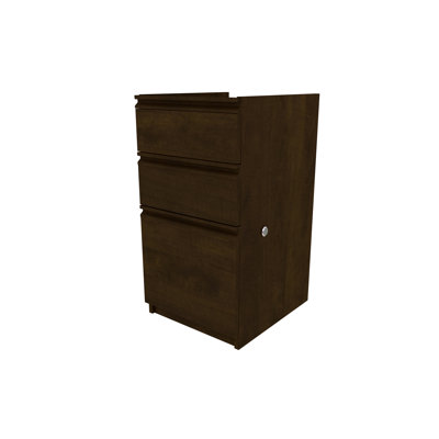Bestar Prestige + Pedestal (ready-to-assemble) in Bordeaux and Graphite