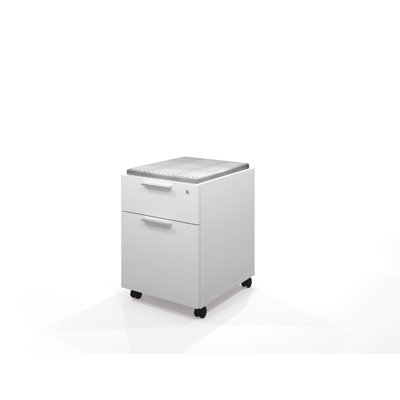 Bestar Pro-Linea Assembled Mobile Pedestal in White
