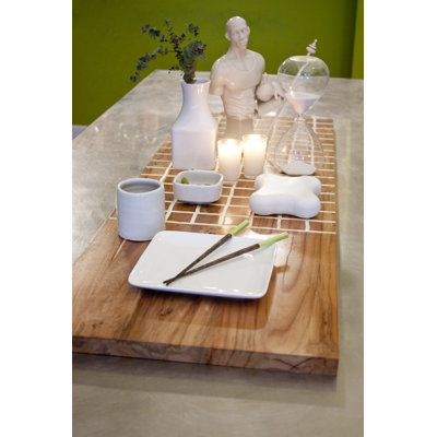 RS Furnishings Pura Vida I Off The Grid Teak Panel in White with Natural Grid