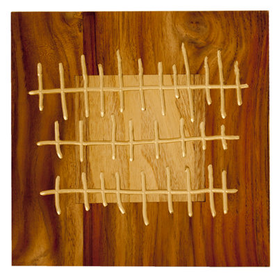 RS Furnishings Pura Vida I Shock Wave Teak Panel in Natural with Insert and Gold Waves