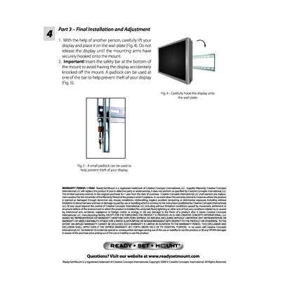 Ready Set Mount Universal Plasma/LCD Wall Mount for 23" to 37" Screens in Black