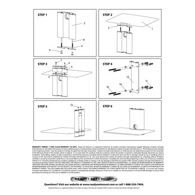 Ready Set Mount Monte Carlo Single Wall-Mount Shelf System in Hi-Gloss Black
